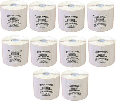 

Sevensoft Developers 38X25MM Barcode Labels Premium Quality Set of 10 Self-adhesive Paper Label(White)