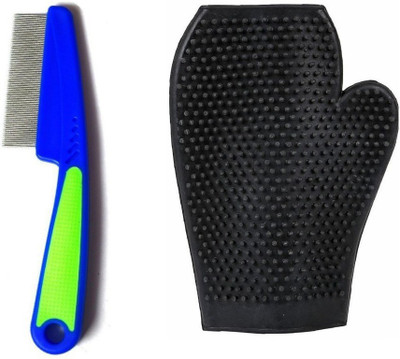 

Pet Needs High Quality Toothed Flea Comb Cleaning Grooming Brush Hair Tool With Grooming Glove Basic Comb for Dog