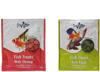 

Fishscience Fishscience Combo Treats With Algae Stick + Treats With Shrimps 9Gms + 9Gms 18 g Dry Fish Food(Pack of 2)