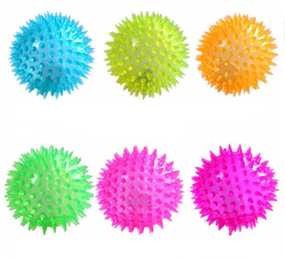 

Pet Needs LED Light-up Spike Squeaky Bouncy Ball for Puppy-Medium (Set of 6)-for Fetch I Sound Interaction I Play Rubber Rubber Toy, Ball, Squeaky Toy For Dog