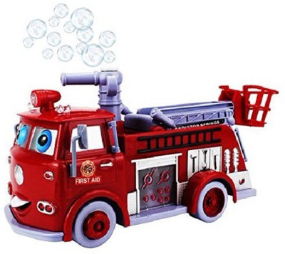 

latest radhe Cartoon Fire Rescue Pumper Bubble Blowing Bump & Go Battery Operated Toy Truck w Extending Crane(Multicolor)