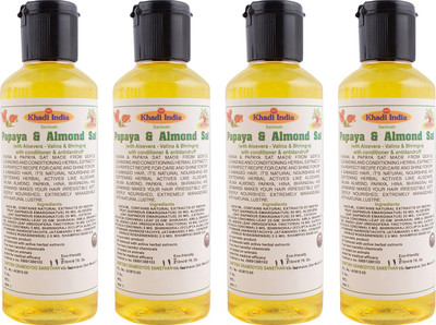 

Khadi India Santosh (Pack Of 4)Papaya & Almond sat with Aloevera - Antidendruff Shampoo(210 ml Each)(210 ml)