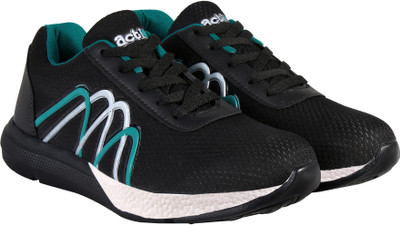 

Action Synergy Men's 7262 Black Silver Green Sports Running Shoes For Men(Black