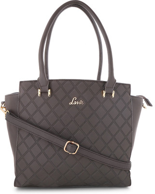 

Lavie Women Evening/Party Grey Genuine Leather Satchel
