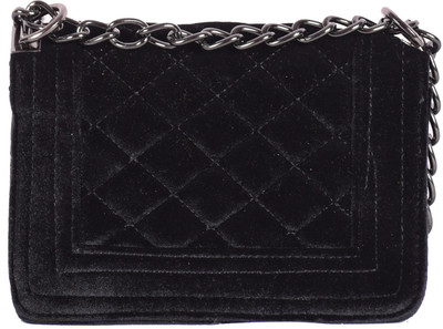 56 OFF on Shubh Creations Women Casual Black Velvet Sling Bag on
