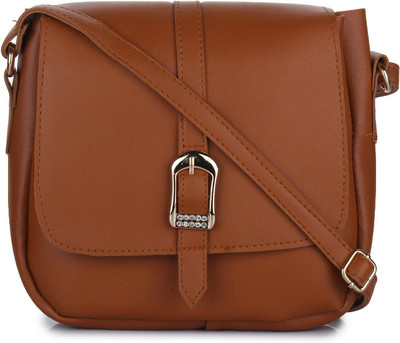 

Craveforit Women Casual Brown PU Sling Bag