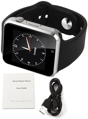 

BeatCell Bluetooth Smart Watch Compatible With All 3G , 4G Phone With Camera And Sim Card Support Silver Smartwatch(Black Strap Free Size)