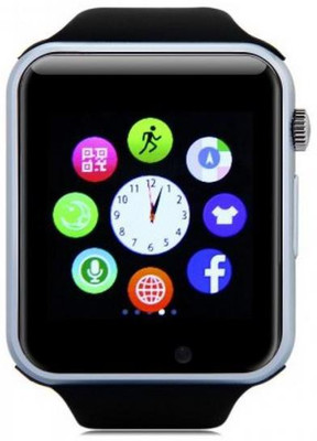 

BeatCell Bluetooth Smart Watch Compatible With All 3G , 4G Phone With Camera And Sim Card Support Silver Smartwatch(Black Strap Free Size)