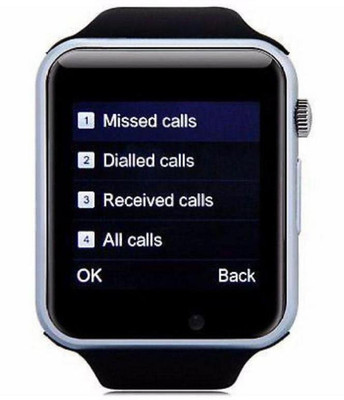 

BeatCell Bluetooth Smart Watch Compatible With All 3G , 4G Phone With Camera And Sim Card Support Silver Smartwatch(Black Strap Free Size)