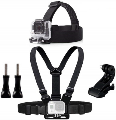 

Action Pro Chest Head Belt Mount for Gopro Hero 5 4 Accessories Set SJCAM SJ4000 Action Camera Go Pro J Mount for Head Harness Strap 20 Strap(Black)