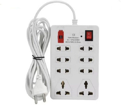 

Sanhan 8 in 1 Mini Power Strip Extension cord 8 Socket Surge Protector(White)