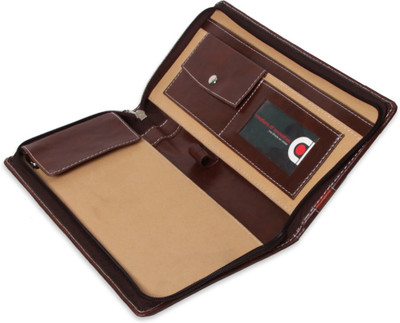 

COI Expendable Faux leather Cheque Book Holder / Document Holder (Brown And Chocolate Brown)(Brown)