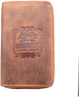 

ABYS Genuine Leather Tan Card Holder||Travel Document Holder||Cheque Book Holder||Travel Wallet||Cradit Crad Holder(Tan)