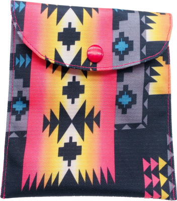 

Meher Collection Cosmetic Pouch(Multicolor), Pink lining;printed;zigzag design