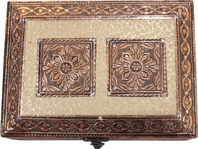 

RAJ MULTI PRINT Decorative Traditional Jewellery Box Jewellery Vanity Box(Golden & Brown)