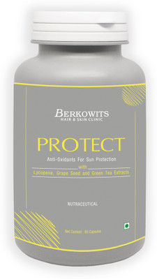 

Berkowits PROTECT - Sun And Pollution Protection AntiOxidants Supplements For Skin, Sunscreen Aid Supplements, Sun Protection Anti Oxidants Nutrition for Face - 60 Capsules(60 No)