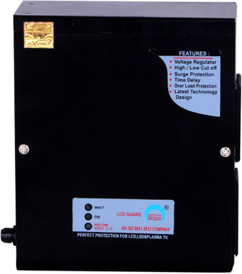 

simon 600 VA Voltage Stabilizer For Led TV Up To 75" inch ( 100 % Copper) ( 15 AMP / 5 AMP ) Socket(Black)