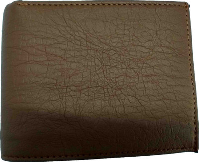 

mvd Men Casual Brown Genuine Leather Wallet(5 Card Slots), Black;tan