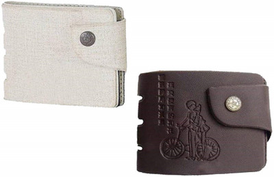 

FERRET Men Casual White, Brown Artificial Leather Wallet(5 Card Slots), Black;white