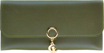 

Eyeslanguage Girls Green Genuine Leather Wallet(6 Card Slots)