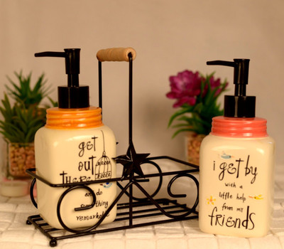 

Scrafts Cream Dispenser Set With Iron Tray Washing Machine Soap Dispenser