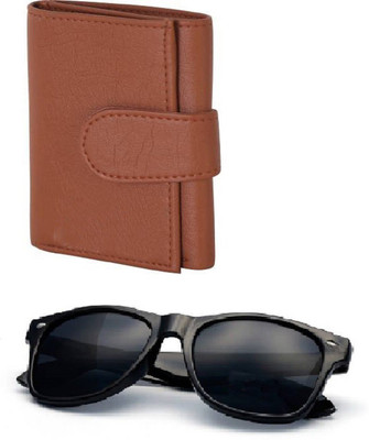 Mundkar Sunglass & Wallet Combo(Tan, Black)