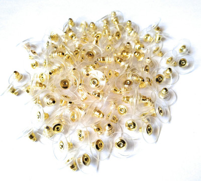 

Medonna shoppe Earring back rubber stopper, Gold finish, pack of 100 nos