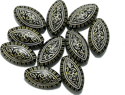 

GOELX Plastic Designer Beads for Jewellery Making, Beading & Art Craft Work !! - Oval - Design 7