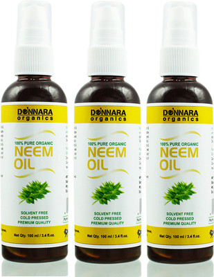 

Donnara Organics 100% Pure Neem oil Combo pack of 3 bottles of 100 ml(300 ml)(300 ml)