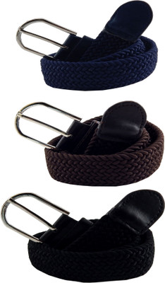 

ELS Men & Women Casual Multicolor Canvas, Fabric, Synthetic Belt, Black;blue;brown