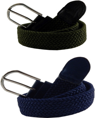 

ELS Men & Women Casual Green, Blue Canvas, Fabric, Synthetic Belt, Blue;green