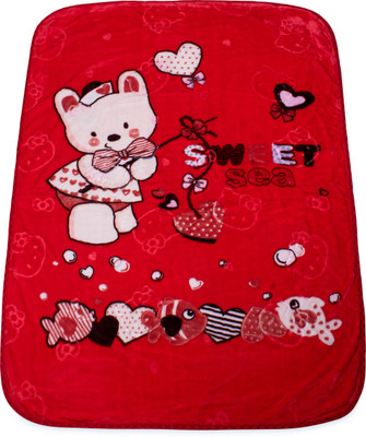 

Instabuyz Cartoon  Swadding Baby Blanket(Woollen Blend, Red