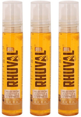

RHUVAL Advanced Formula Oil with A.K.B.A for Relief from Stiffness and Pain of Joints, 10 ml Roll-on (Pack of 3) Liquid(30 g)