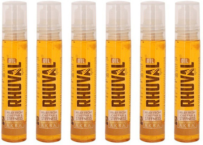 

RHUVAL Advanced Formula Oil with A.K.B.A for Relief from Stiffness and Pain of Joints, 10 ml Roll-on (Pack of 6) Liquid(60 ml)