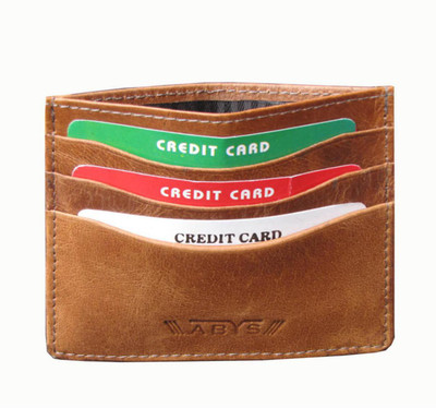 

ABYS Men Casual Tan Genuine Leather Card Holder(6 Card Slots)