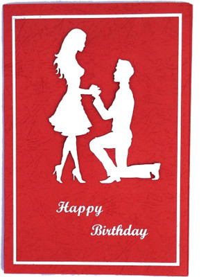 archivearea HANDMADE 3D Birthday Greeting card Greeting Card(Red, White, Pack of 1)