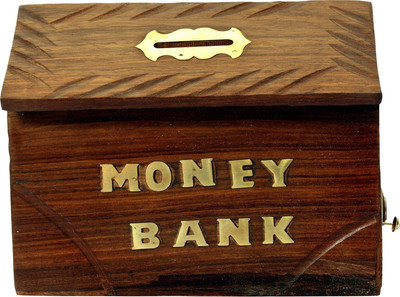 

Craft Trade Handmade Wooden Piggy Bank / Coin Box Coin Bank(Brown)