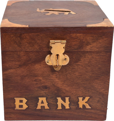 

Craft Trade Wooden Brown Money Bank/Coin Bank and Piggy Bank (Brown12) Coin Bank(Brown)