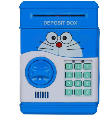 

Bluwings Doraemon Money Savings Piggy Bank with Electronic Pasword Lock for Kids Coin Bank(Blue)