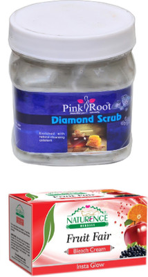 Pink Root DIAMOND SCRUB 500ML WITH NATURENCE FRUIT BLEACH 200G(Set of 2)