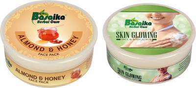 

Basaika Herbal Care Combo Pack of 2 ( Almond & Honey face pack, 150gms & Skin glowing face & body scrub, 120gms )(Set of 2)