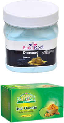 

Pink Root DIAMOND CREAM 500ML WITH NATURENCE HALDI CHANDAN BLEACH 200G(Set of 2)
