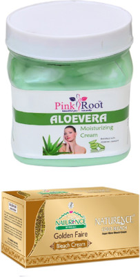 

Pink Root ALOEVERA CREAM 500ML WITH NATURENCE GOLD BLEACH 200G(Set of 2)