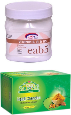 

Pink Root VITAMIN EAB5 CREAM 500ML WITH NATURENCE HALDI CHANDAN BLEACH 200G(Set of 2)