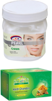

Pink Root PEARL CREAM 500ML WITH NATURENCE HALDI CHANDAN BLEACH 200G(Set of 2)