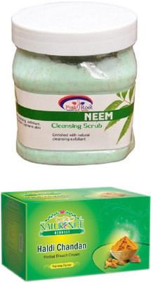 

Pink Root NEEM SCRUB 500ML WITH NATURENCE HALDI CHANDAN BLEACH 200G(Set of 2)