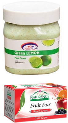 

Pink Root GREEN LEMON SCRUB 500ML WITH NATURENCE FRUIT BLEACH 200G(Set of 2)