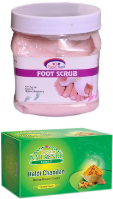 

Pink Root FOOT SCRUB 500ML WITH NATURENCE HALDI CHANDAN BLEACH 200G(Set of 2)