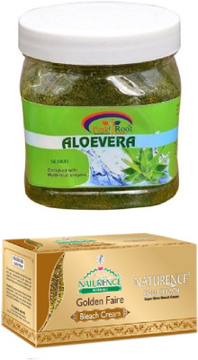 

Pink Root ALOEVERA SCRUB 500ML WITH NATURENCE GOLD BLEACH 200G(Set of 2)
