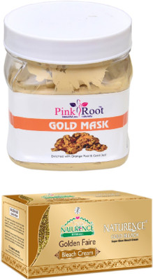 

Pink Root GOLD MASK 500ML WITH NATURENCE GOLD BLEACH 200G(Set of 2)